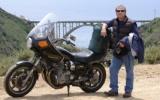 Pete and his bike at the Bixby Bridge